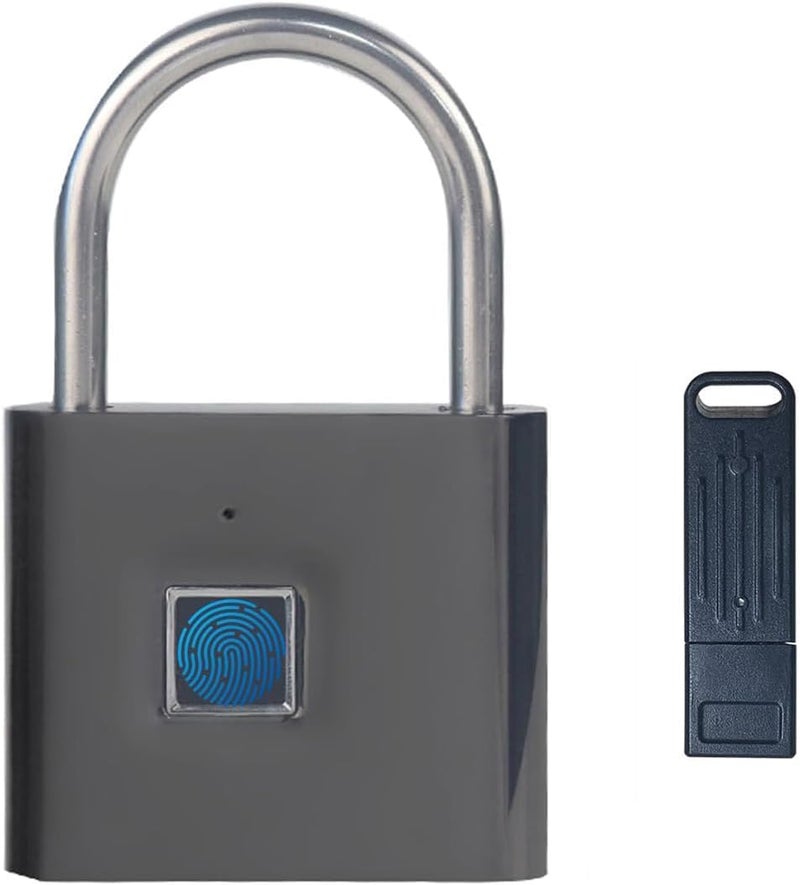 KENRONE Fingerprint Padlock with Emergency Key, Biometric Padlock Quick Unlock, Waterproof and Rustproof, Locks for Warehouses, Gym, Schools, Homes, Office Cabinets - Image 1